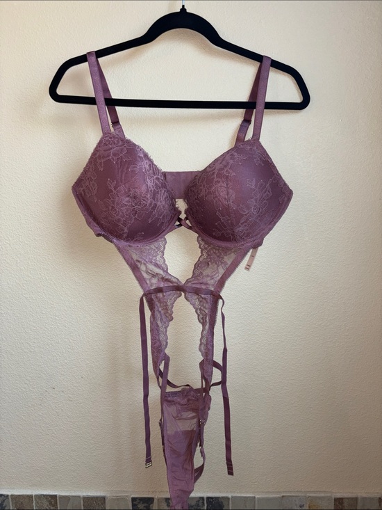 Victoria's Secret Other - Victoria's Secret Mauve Lace Push-Up Teddy